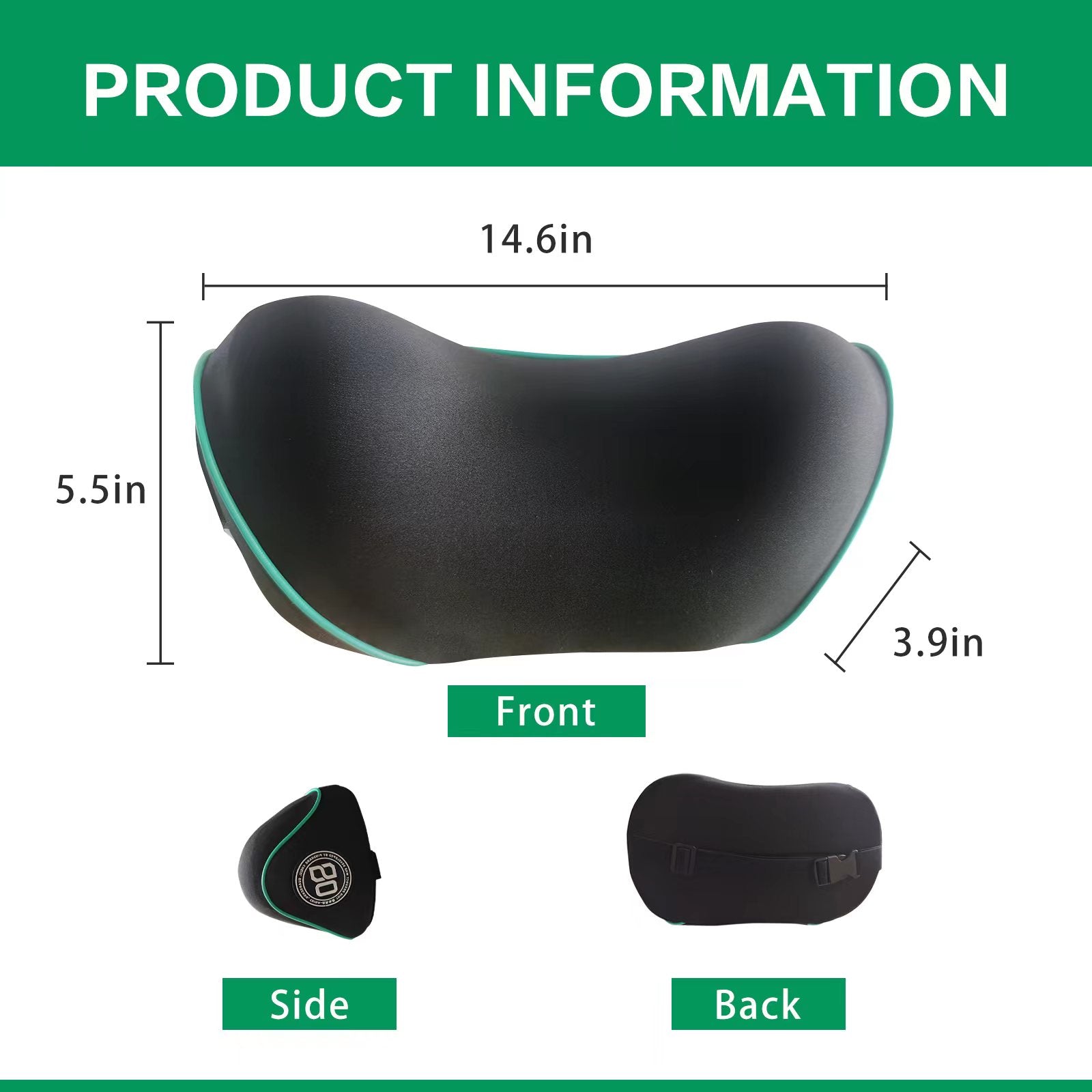 Really Soft Car Headrest Pillow, Car Pillow for Driving with Adjustable Strap, 100% Memory Foam Neck Pillow, Breathable Removable Cover & Ergonomic Design - Travel Car Neck Pillow(Lightblue Side Rope)