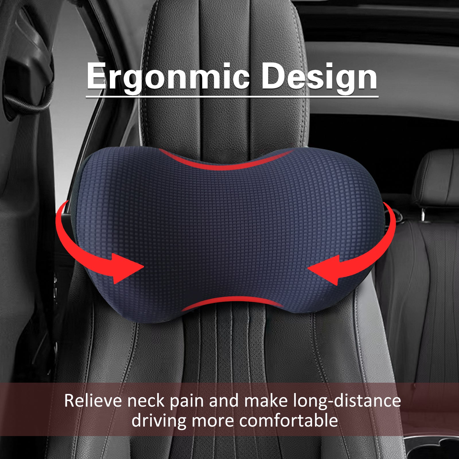 Really Cushiony Car Headrest Pillow, Car Pillow for Driving Seat with Adjustable Strap, Breathable Removable Cover & Ergonomic Design - Softness Office Travel Car Neck Pillow(Purple, 1PC)