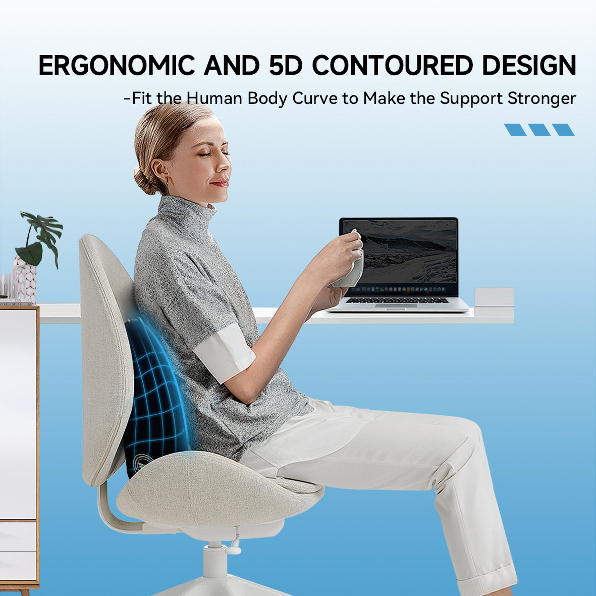 Really Plush Lumbar Support Pillow for Car Seat, Perfectly Balanced 100% Memory Foam Lumbar Pillow - Breathable Removable Cover & Ergonomic Design, Back Pillow for Back Pain Relief(Black, 1PC)